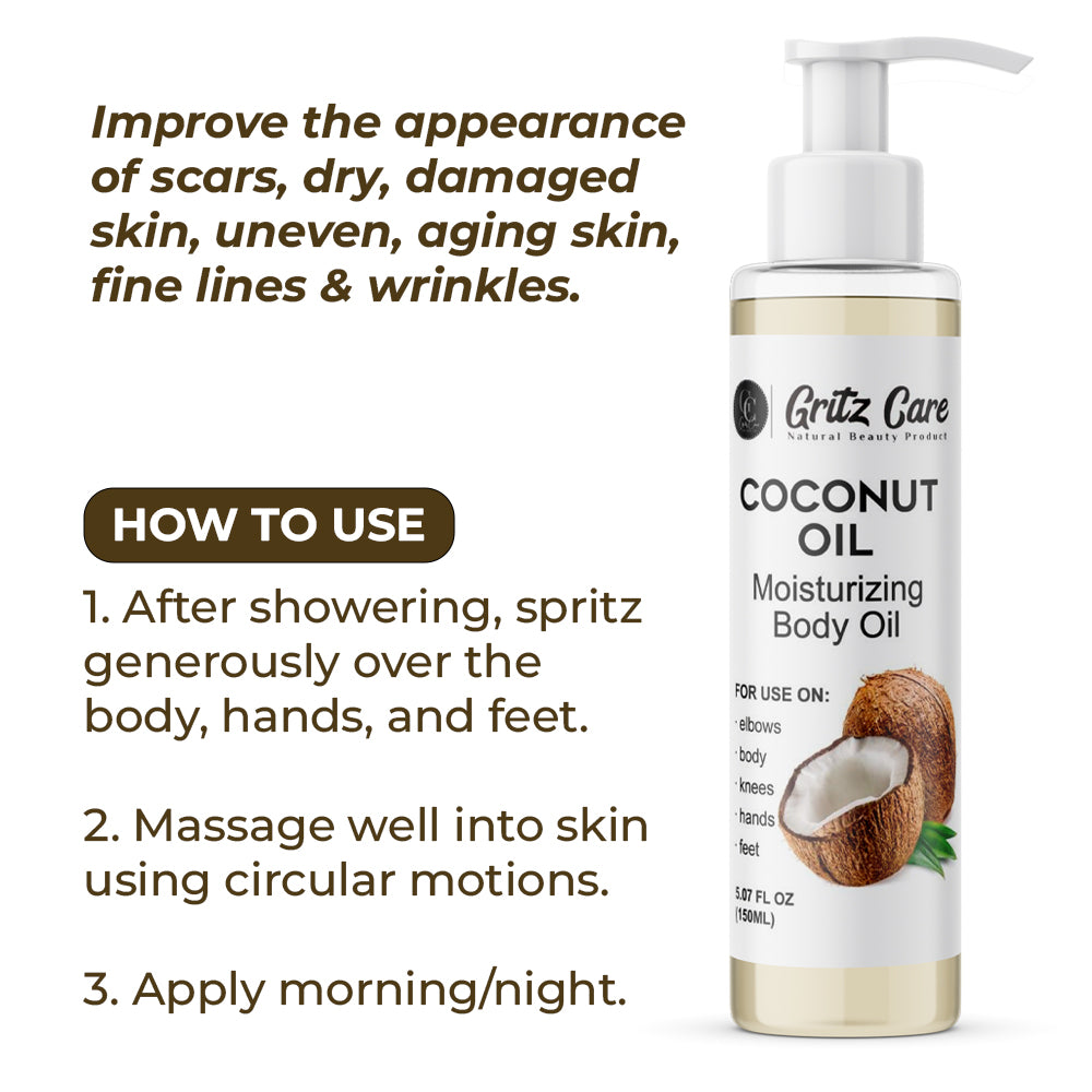 Gritz Coconut Oil Moisturizing Body oil 150 ml 1