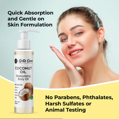 Gritz Coconut Oil Moisturizing Body oil 150 ml Quick Absorption