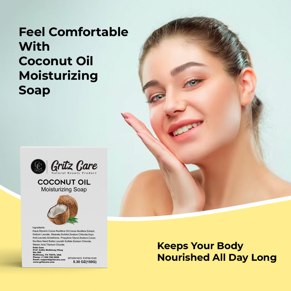 Gritz Coconut Oil Moisturizing Soap | 150 gm