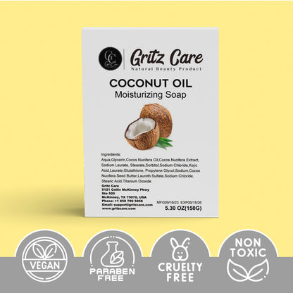 Gritz Coconut Oil Moisturizing Soap | 150 gm